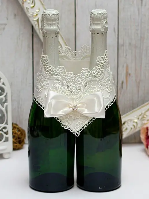 Украшение шампанского на свадьбу НЕВЕСТА декор бутылки