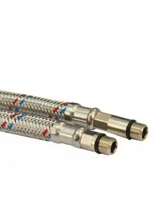 TIM Подводка гибкая для смесителя 1 2" х M10-30см (пара) C28-3, серый, фото 2