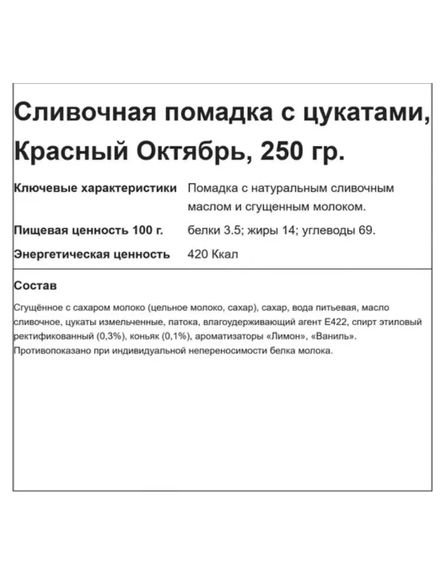 Помадка сливочная с цукатами 250 грамм Красный Октябрь 148084041 купить в  интернет-магазине Wildberries