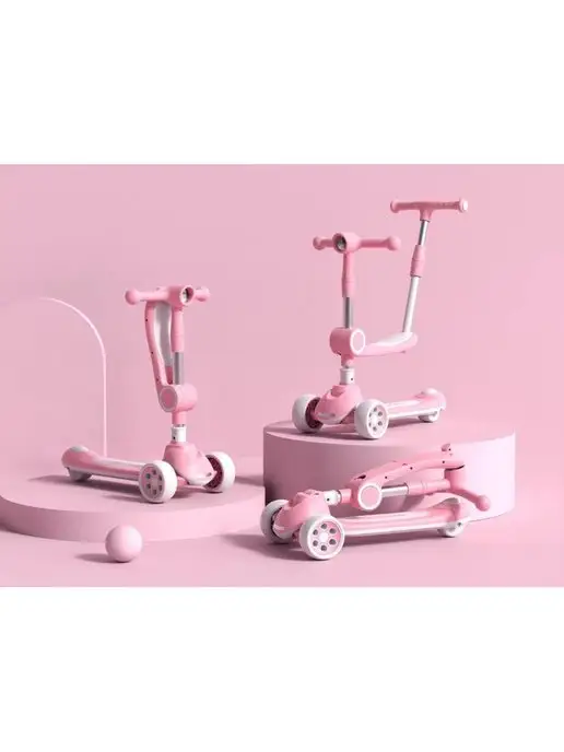 Sportsbaby Трехколесный самокат беговел MS-943 Dream, розовый, фото 2