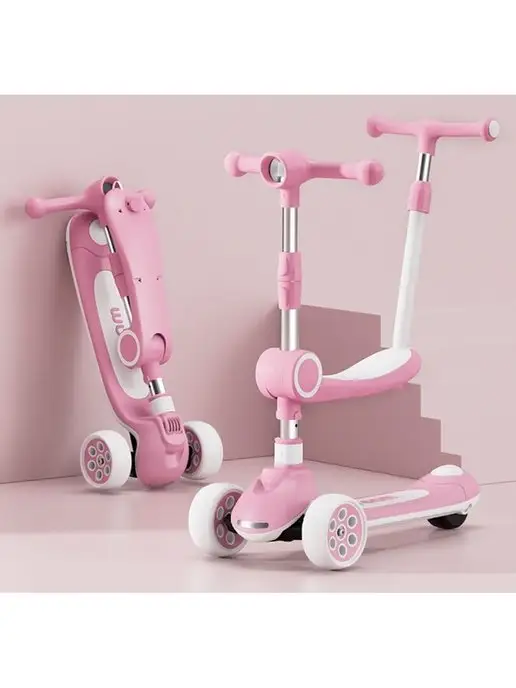 Sportsbaby Трехколесный самокат беговел MS-943 Dream, розовый, фото 3