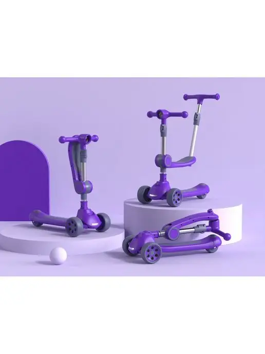 Sportsbaby Трехколесный самокат беговел MS-943 Dream, фиолетовый, фото 2