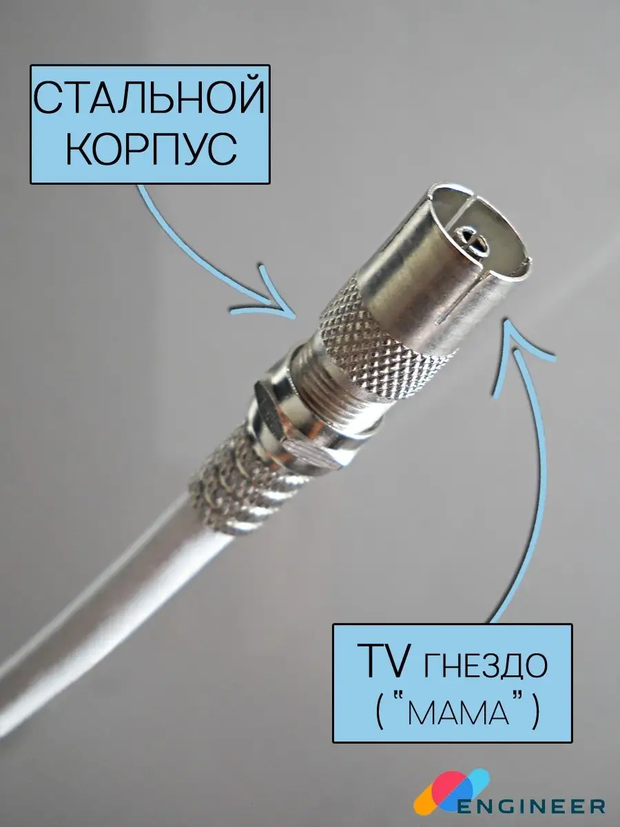 Кабель антенный со штекерами для кабельного ТВ и антенн. GCR производит и продает по выгодной цене.