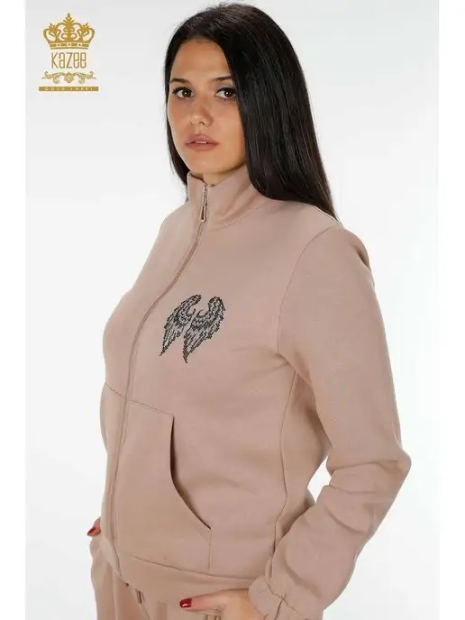 KAZEE Спортивный костюм футер с начесом, бежевый, фото 2