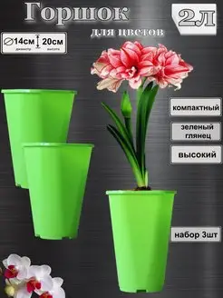 Горшок для цветов 2л кашпо 3шт Flower shop 148270374 купить за 306 ₽ в интернет-магазине Wildberries