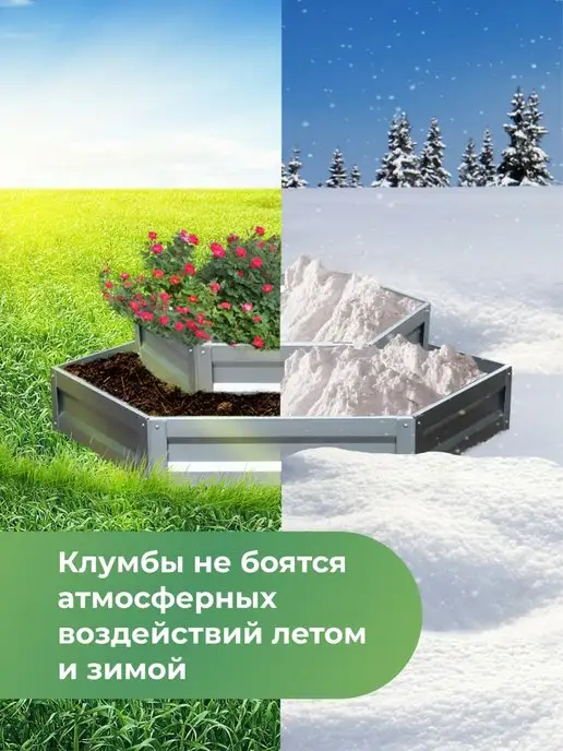 По Уму Двухярусная металлическая клумба, Дуэт Макси, высота 20 см, серый, фото 5