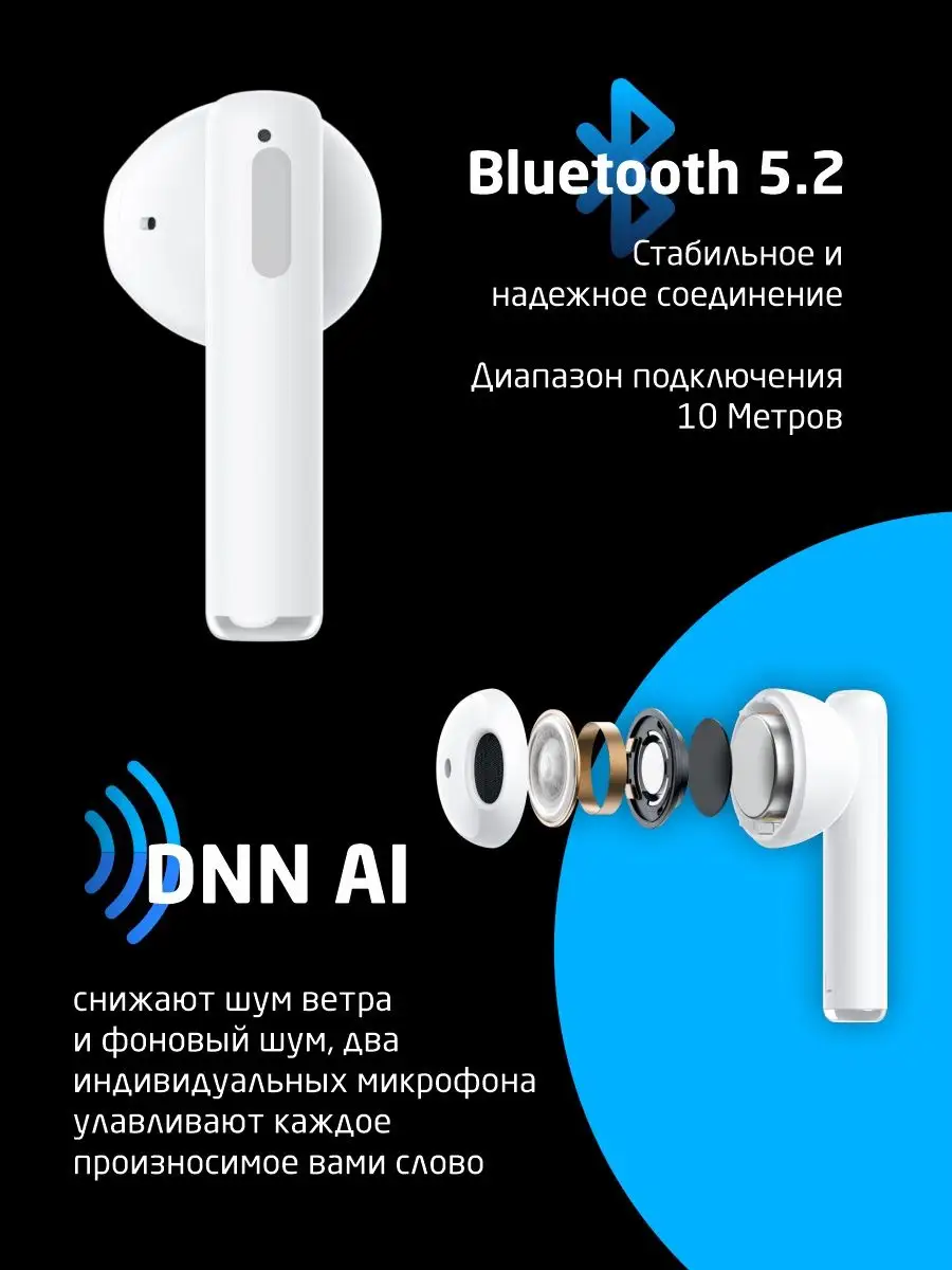 Наушники беспроводные HONOR CHOICE Earbuds X, белый Honor 148335391 купить  в интернет-магазине Wildberries