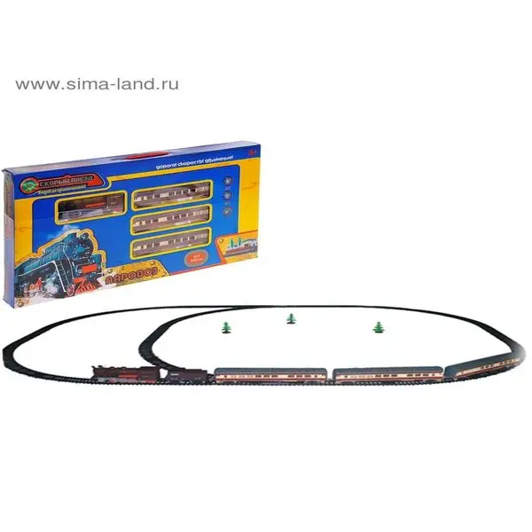 Железная дорога "Паровоз", 4 вагона, длина пути 325 см