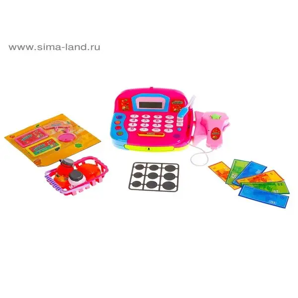 Касса-калькулятор, с аксессуарами, свет и звук