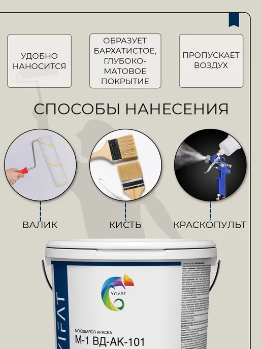 SYIFAT Краска для стен и обоев без запаха быстросохнущая цветная, серый, фото 7