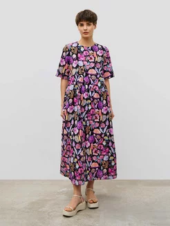 Платье длинное в цветочек свободное хлопок Baon 148359265 купить за 7 159 ₽ в интернет-магазине Wildberries
