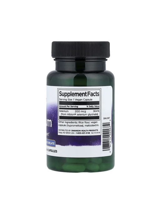 swanson Селен 200 мкг комплекс для иммунитета Selenium 90 Caps, вариант, фото 2