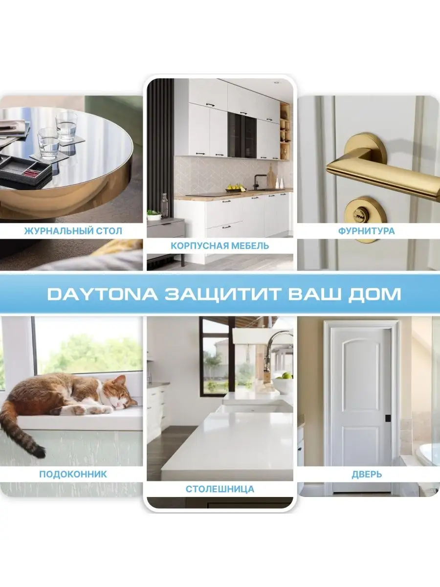 Защитная бордюрная лента 5м x 15см для мебели, кухни Daytona 148374355  купить за 1 552 ₽ в интернет-магазине Wildberries