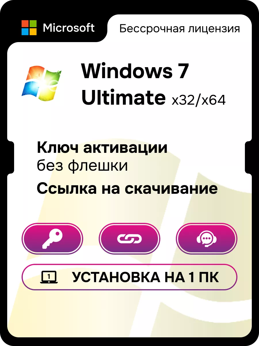 Windows 7 Ultimate ESD лицензия ключ ПО майкрософт виндовс Microsoft  148448901 купить за 365 ₽ в интернет-магазине Wildberries