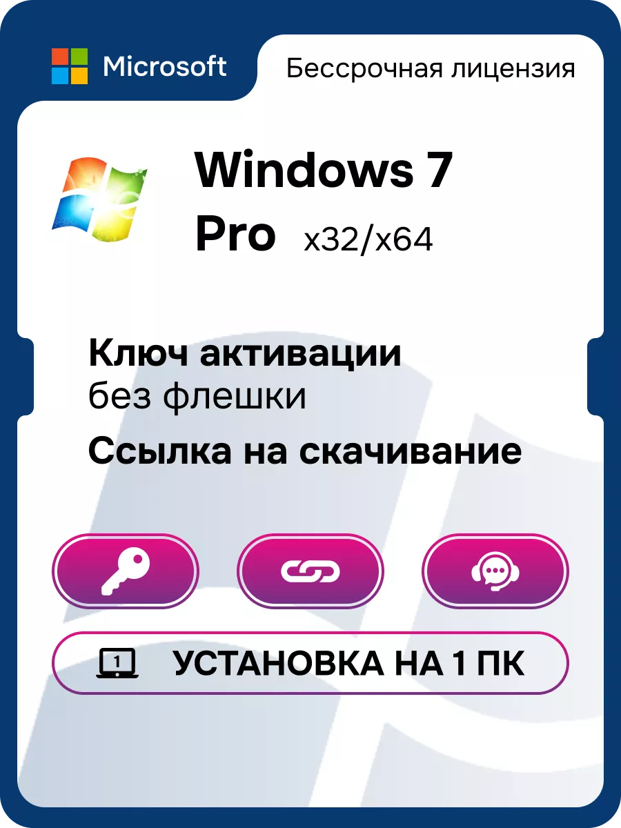 Лицензионный Windows 7 Pro ESD, ключ Microsoft 148448902 купить за 348 ₽ в  интернет-магазине Wildberries