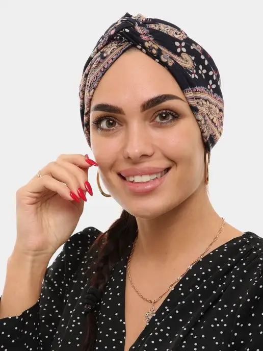 HALVA Чалма летняя на голову, готовый мусульманский платок, синий, фото 3