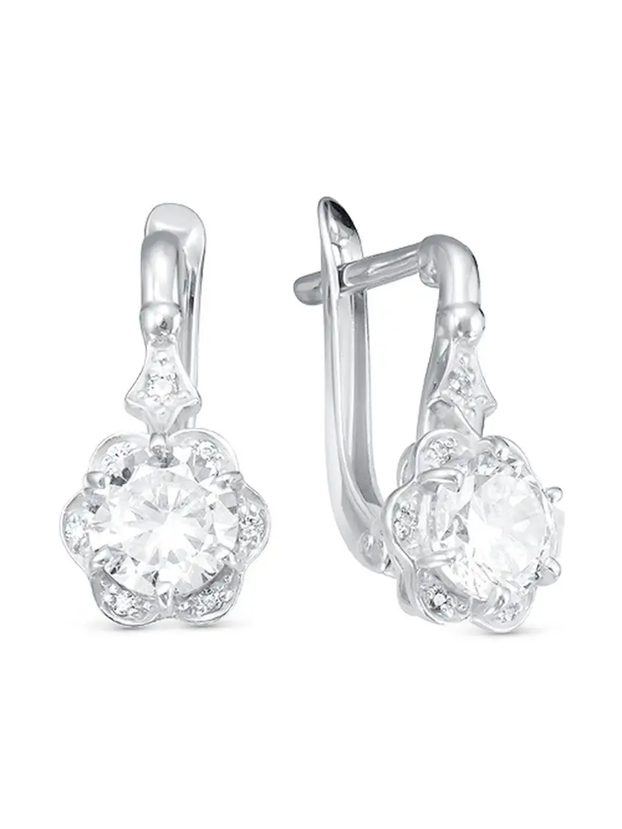 Серьги серебро 925 пробы цветочек