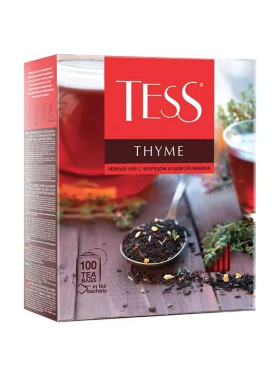 Tess виды чаев. Чай Тесс 100 пакетиков черный. Чай черный Tess Thyme. Чай Тесс Thyme Tea 1,5г 1/100/9.