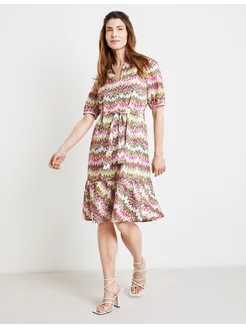 Платье миди с принтом с коротким рукавом Gerry Weber 148518365 купить за 6 593 ₽ в интернет‑магазине Wildberries