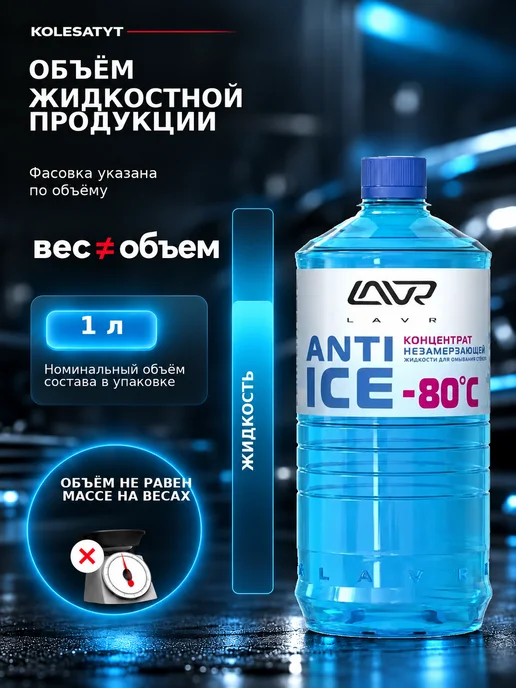 LAVR Омыватель стекол зимний -80 концентрат 1 л Лавр, 1 л, фото 3
