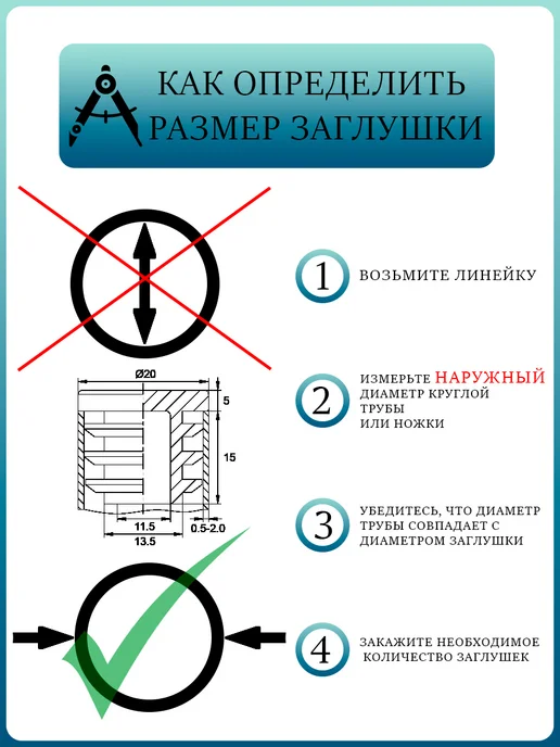 Vektor+ Заглушка мебельная круглая 20 мм, черный, фото 2
