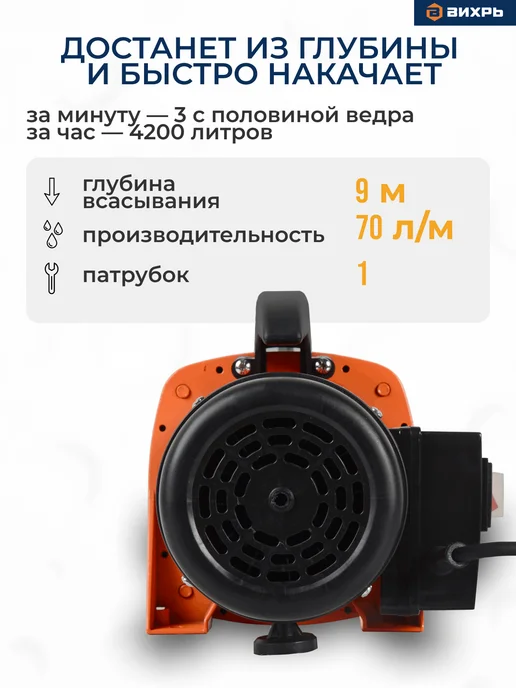 Насос поверхностный для воды самовсасывающий — фото 3