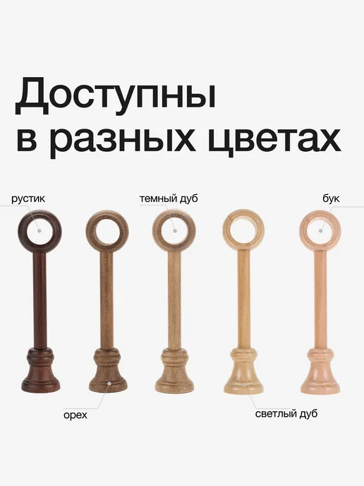 Dom Story Кронштейн для карниза деревянный д28 настенный, коричневый, фото 6