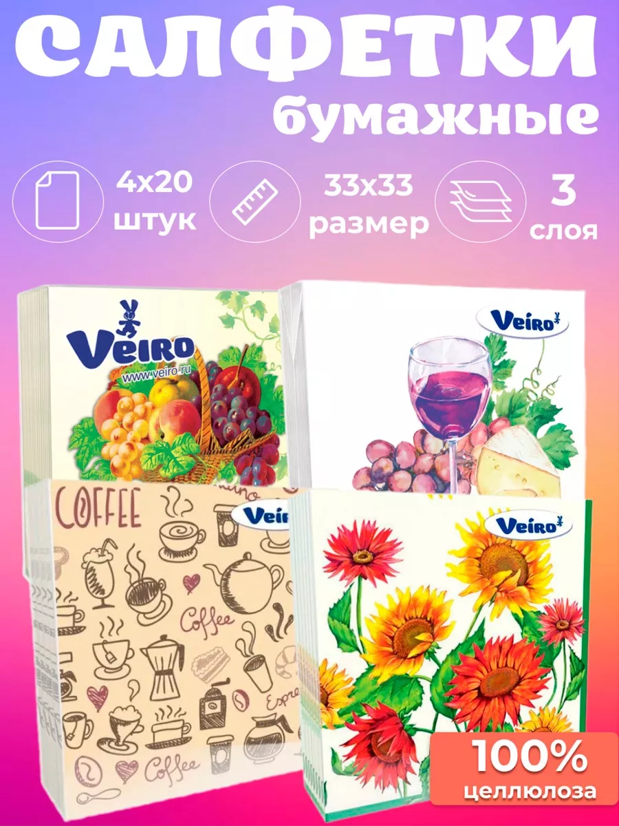 Салфетки большие Meri Meri Фрукты: купить в интернет-магазине