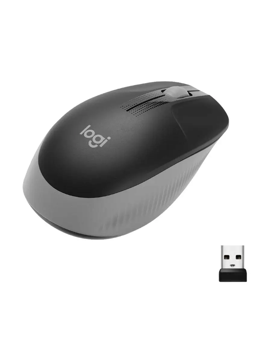 LOGITECH Компьютерная мышь беспроводная полноразмерная M190 Mid Grey