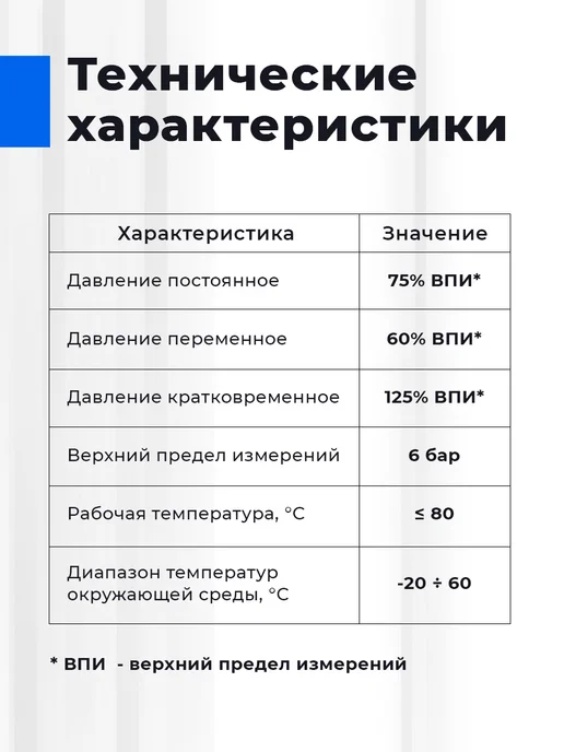 TIM Манометр аксиальный для измерения давления резьбовой, вариант, фото 2