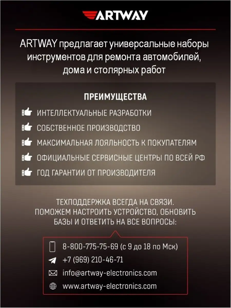 Набор инструментов для дома дачи авто 172 предмета Artway 148712999 купить  за 8 055 ₽ в интернет-магазине Wildberries