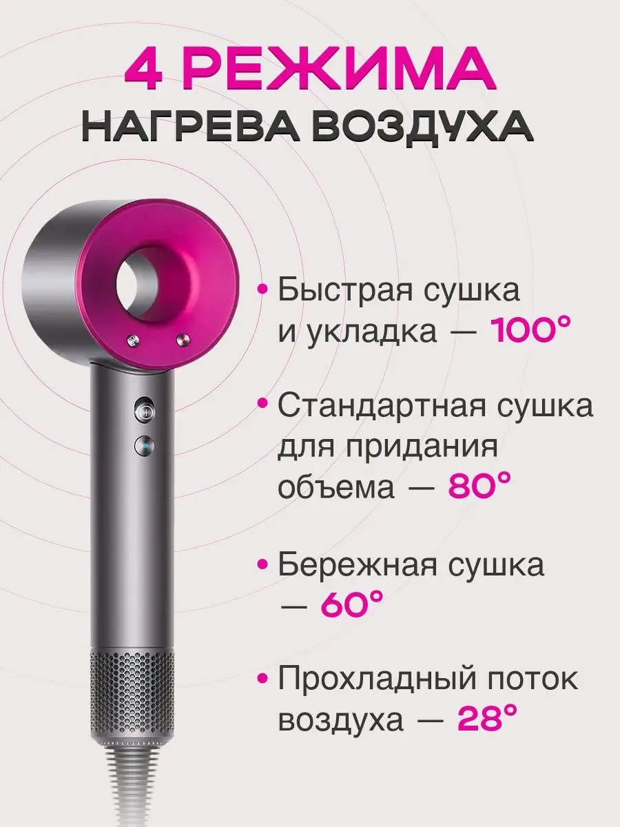 Фен для волос профессиональный мощный с насадками 5 в 1 Super hair dryer  148795321 купить за 1 669 ₽ в интернет-магазине Wildberries