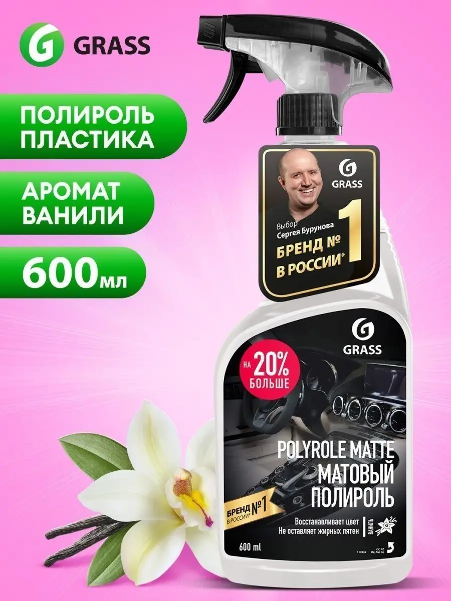 Полироль пластика автомобиля Polyrole Matte 600мл GRASS 148817908 купить за  391 ₽ в интернет-магазине Wildberries