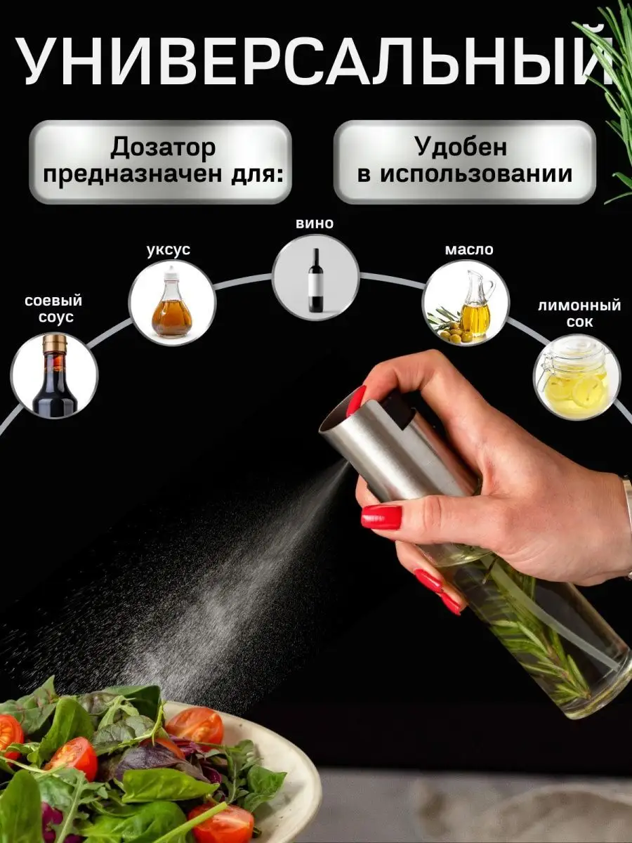 Распылитель для масла и уксуса с дозатором HomeKitchen 148840986 купить в  интернет-магазине Wildberries