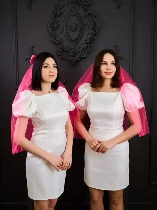 WedDay Фата для девичника -набор 5 розовых и 1 белая, белый, фото 7