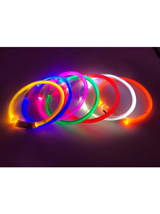 My Petts Светящийся LED-ошейник для собак с регулировкой длины, желтый, фото 5