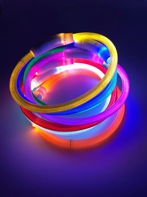 My Petts Светящийся LED-ошейник для собак с регулировкой длины, желтый, фото 6