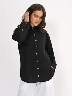 Рубашка женская летняя оверсайз льняная классическая KATTANA 148945483 купить за 3 240 ₽ в интернет-магазине Wildberries