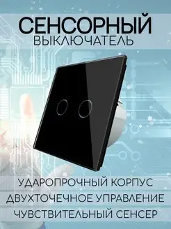 Сенсорный электронный двухклавишный выключатель Derrato 148949383 купить за 602 ₽ в интернет-магазине Wildberries