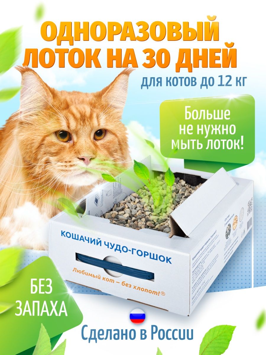 Лоток для кошек большой одноразовый Любимый кот-без хлопот! 148980966  купить в интернет-магазине Wildberries