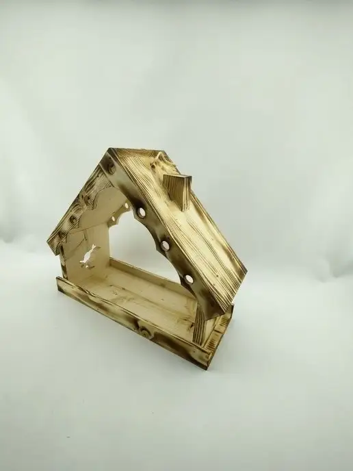 wood toy Кормушка большая деревянная, бежевый, фото 6