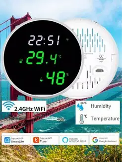 Умный дом Датчик температуры и влажности Tuya Wi-Fi Shopping House 149058211 купить за 1 332 ₽ в интернет-магазине Wildberries