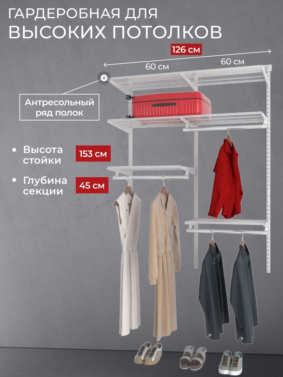 Инструкция по сборке гардеробной системы Титан-GS. Титан-GS замеры полок. Схема гардеробной системы Титан. 105см × 169см гардеробная.