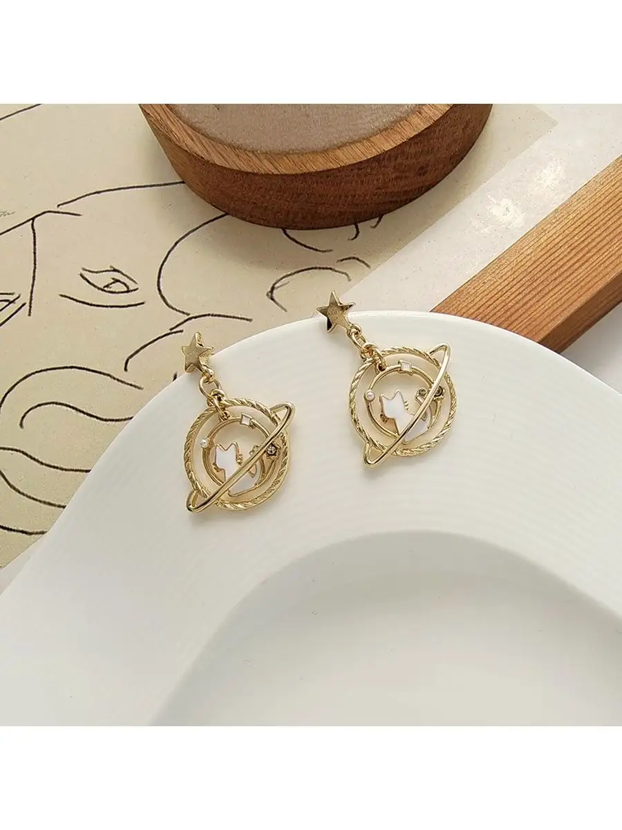 Серьги котики, коты космос, звезды гвоздики, милые