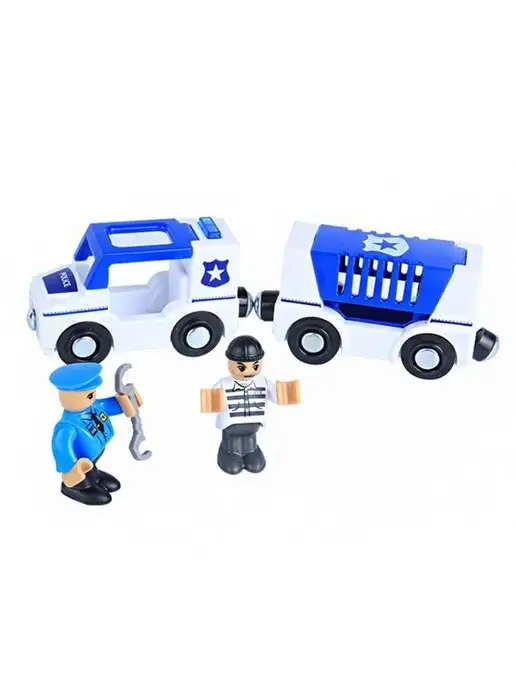 Toy'lbe Полицейская машина для деревянной железной дороги, синий, фото 2