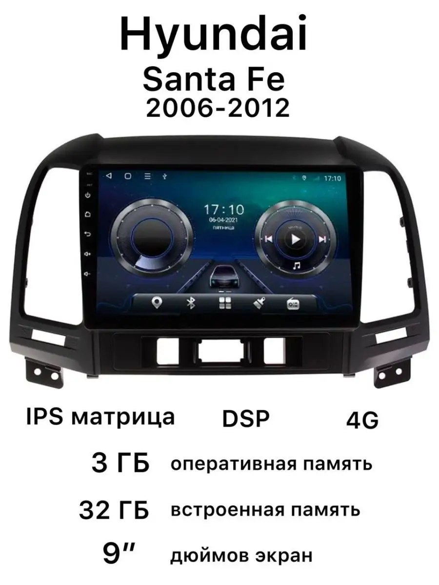 Штатная магнитола Hyundai Santa Fe 2006-2012 SALES POINT 149174976 купить  за 13 854 ₽ в интернет-магазине Wildberries