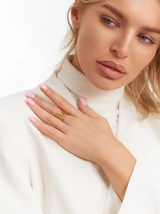 AV Jewelry Store Кольцо широкое разъемное бижутерия безразмерное золото, золотой, фото 4