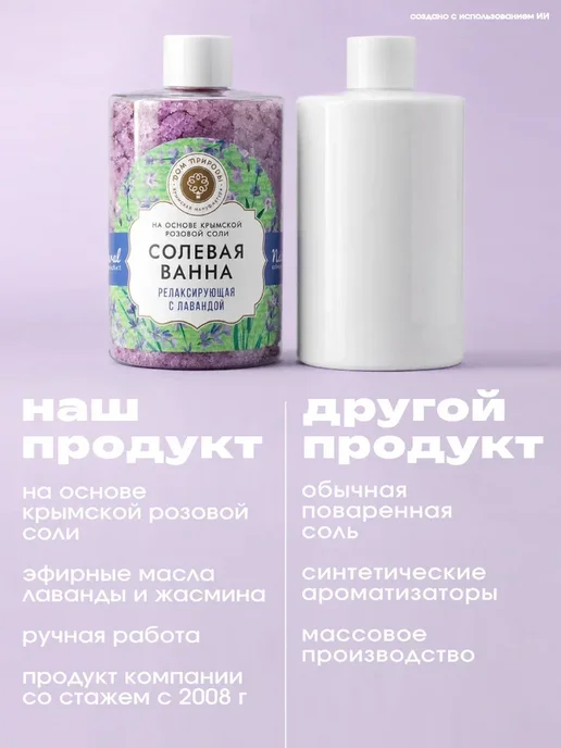 Мануфактура Дом природы Натуральная крымская соль для ванны с лавандой, вариант, фото 5