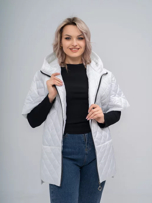 Clozer Жилетка стеганая, белый, фото 4