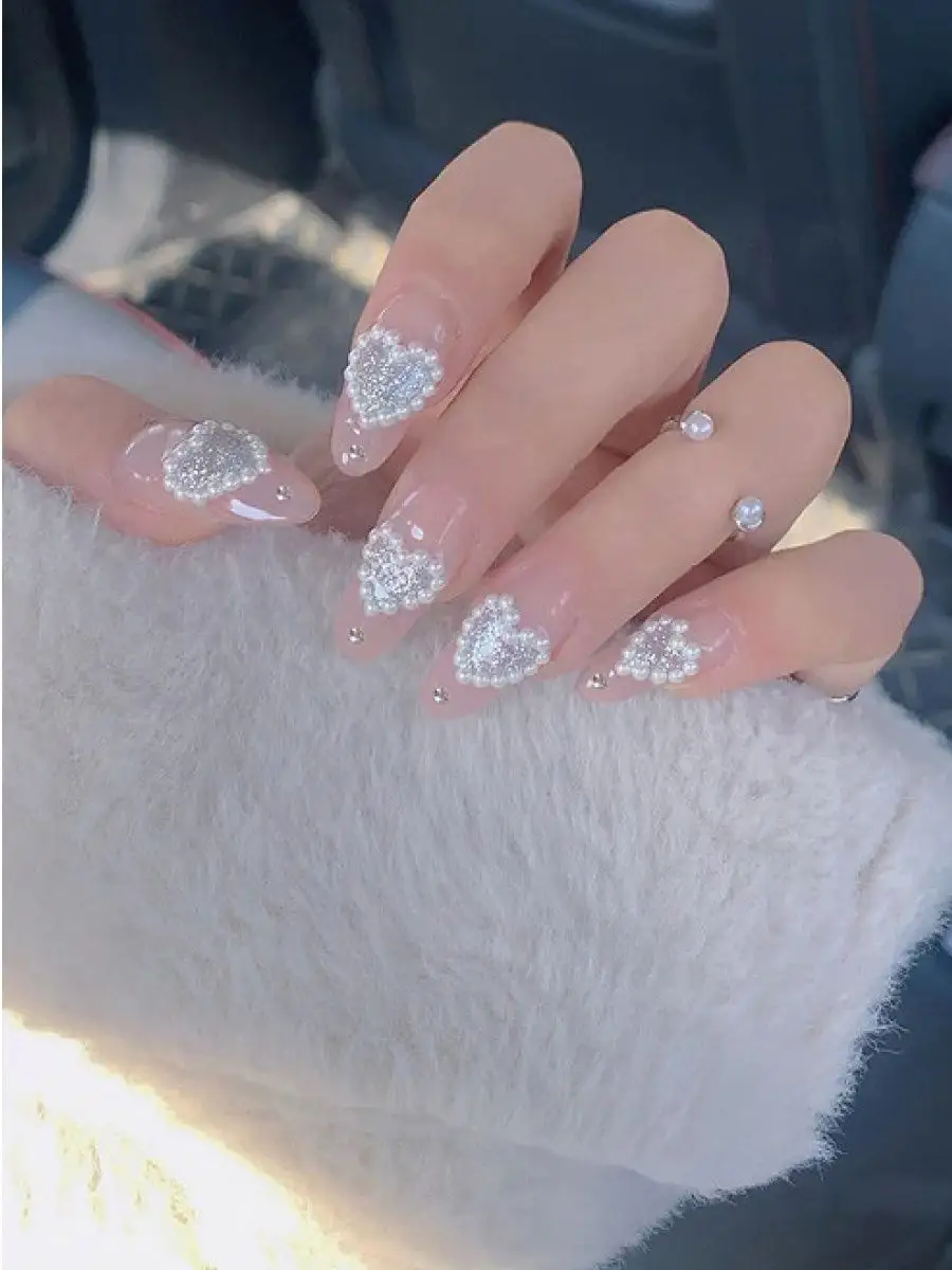 Накладные ногти с дизайном и клеем длинные Jili nails 149281153 купить в  интернет-магазине Wildberries